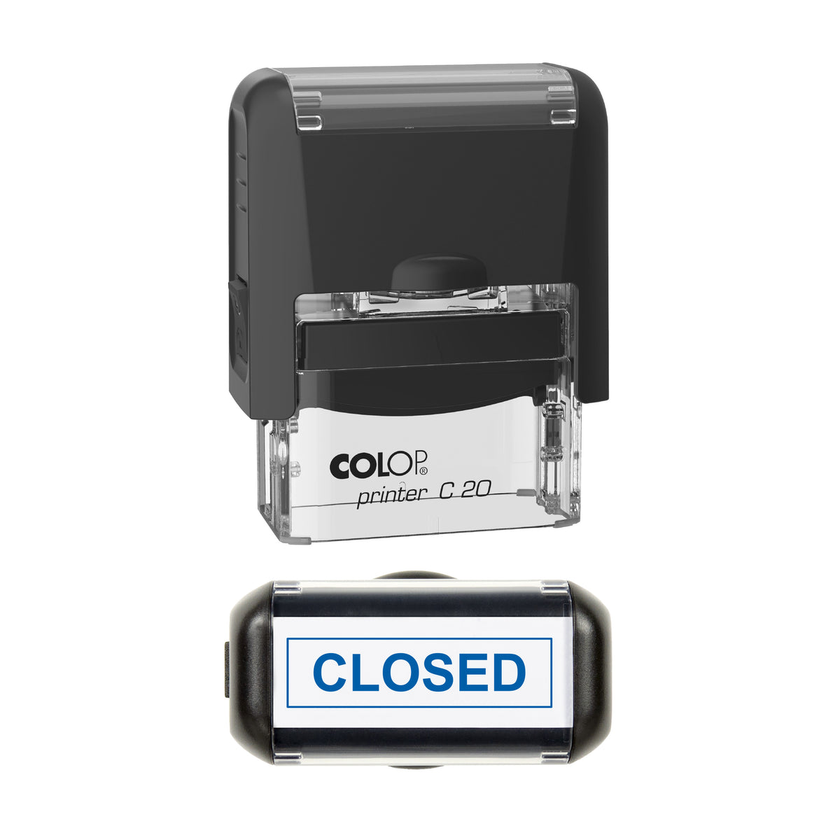 Closed Stock Stamp, COLOP C20, 37 x 12mm, blue ink