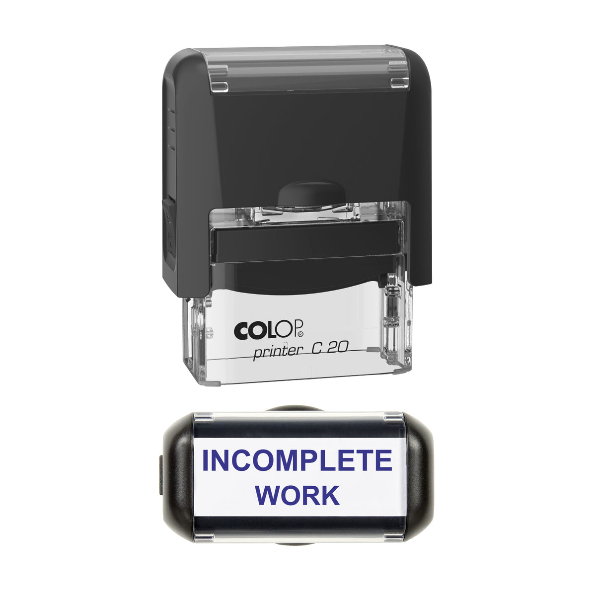 Incomplete Work Teacher Stamp, COLOP C20, 37 x 12mm, violet ink