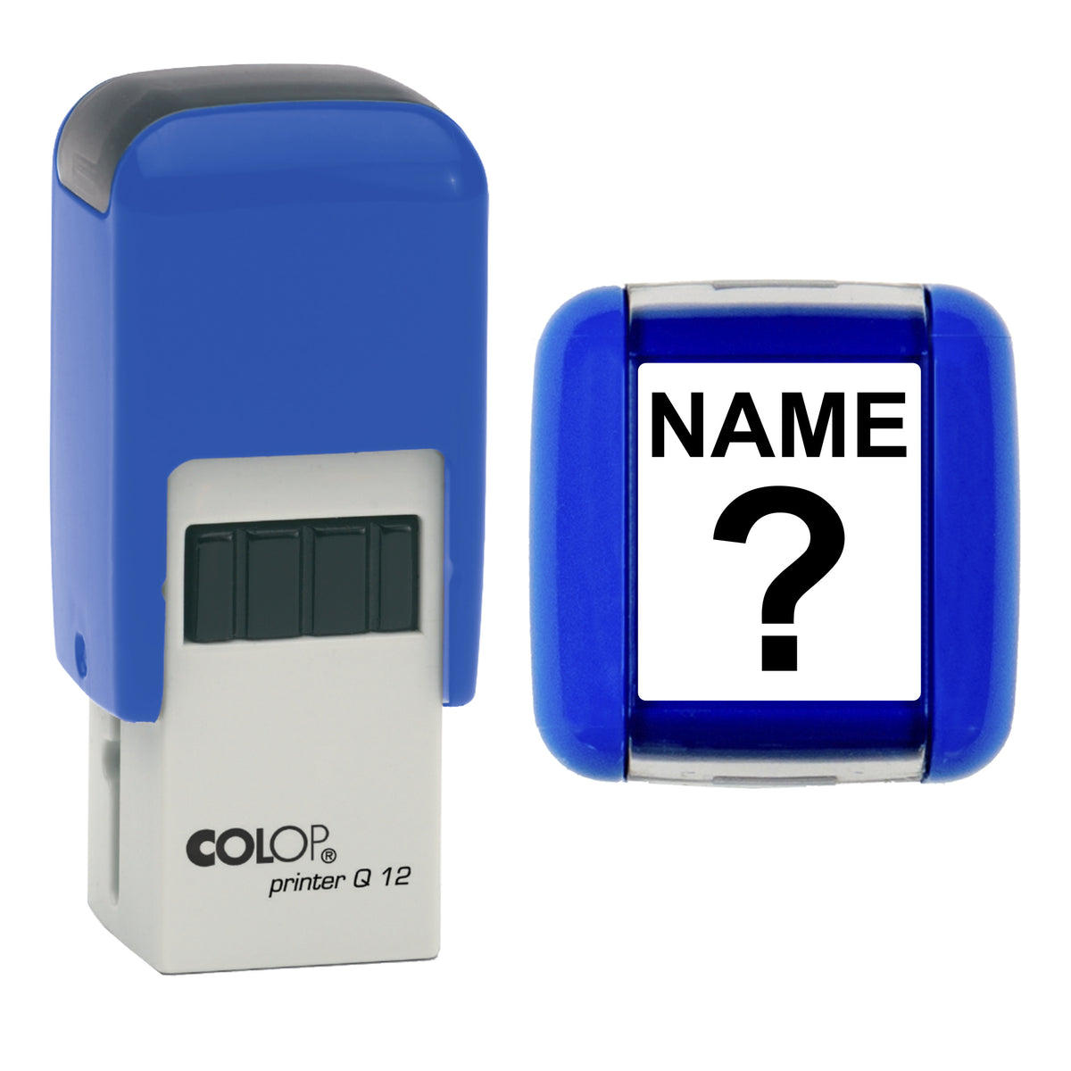 Name Question Mark Teacher Stamp, COLOP Q12, 12 x 12mm, black ink