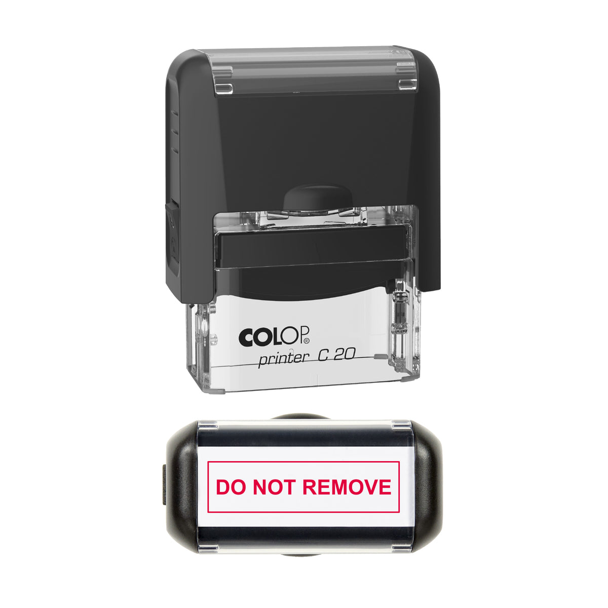 Do Not Remove Stock Stamp, COLOP C20, 37 x 12mm, red ink