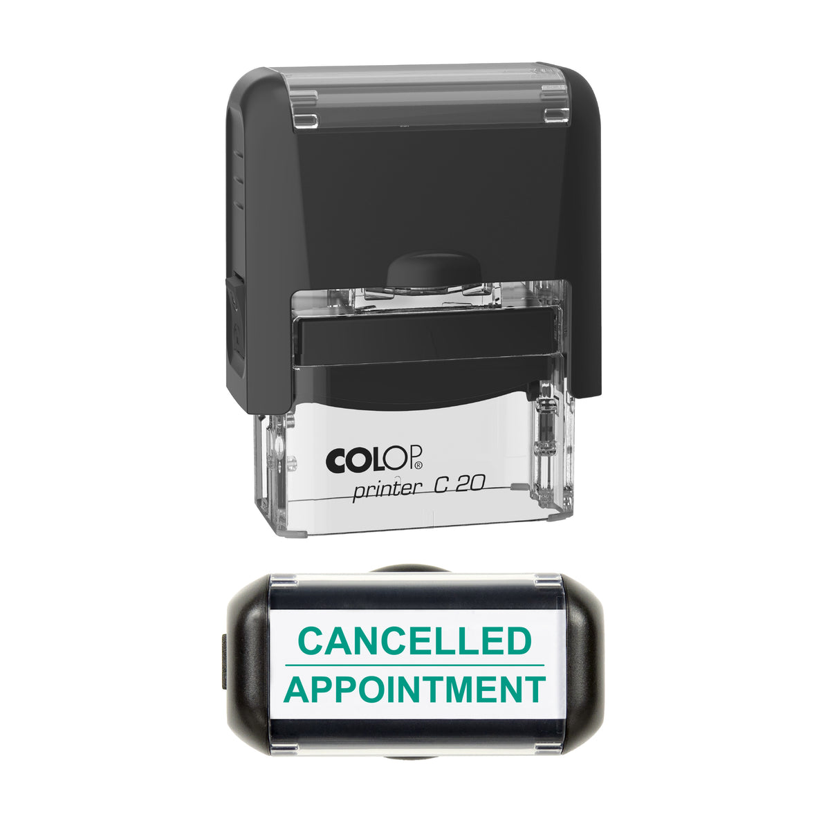 Cancelled Appointment Stamp, COLOP C20, 37 x 12mm, green ink
