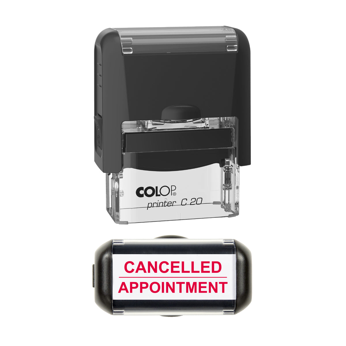 Cancelled Appointment Stamp, COLOP C20, 37 x 12mm, red ink