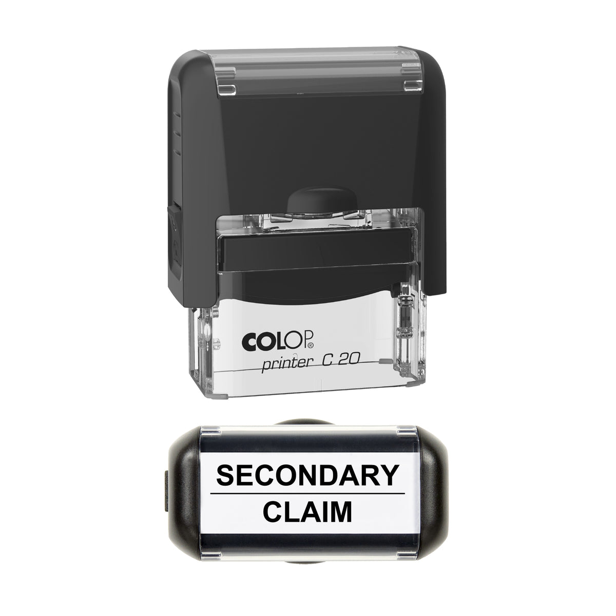 Secondary Claim Stamp, COLOP C20, 37 x 12mm, black ink