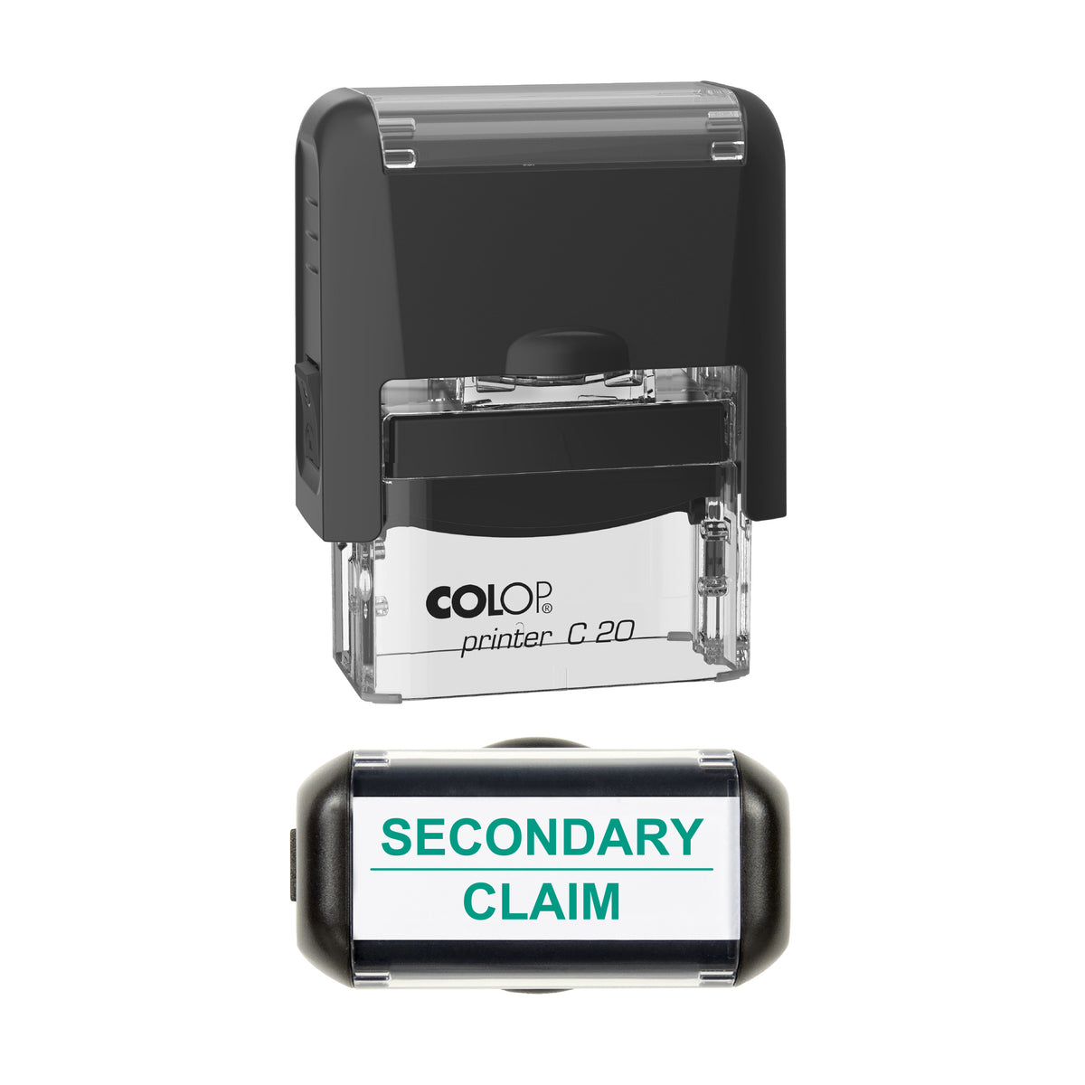 Secondary Claim Stamp, COLOP C20, 37 x 12mm, green ink