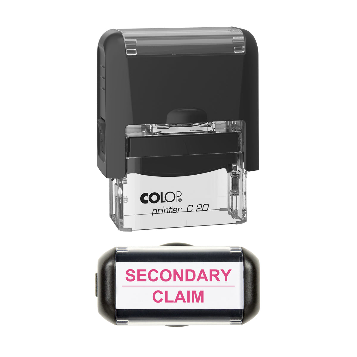 Secondary Claim Stamp, COLOP C20, 37 x 12mm, soft_pink ink