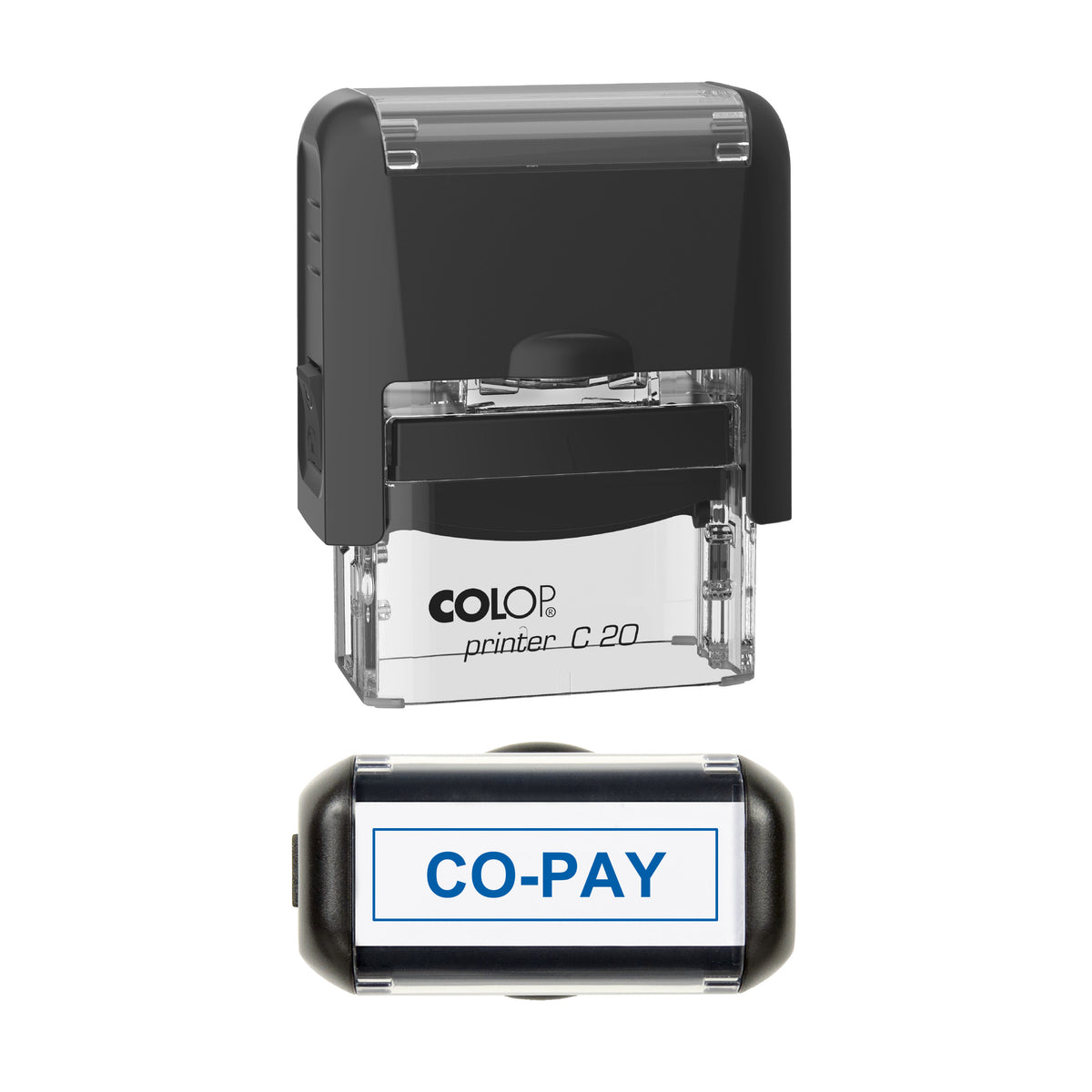 Co-Pay Stamp, COLOP C20, 37 x 12mm, blue ink