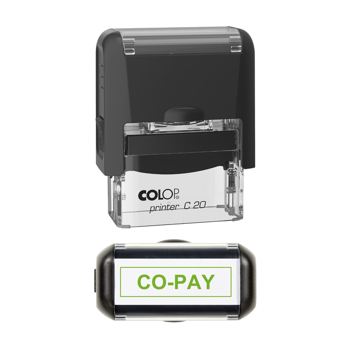 Co-Pay Stamp, COLOP C20, 37 x 12mm, light_green ink