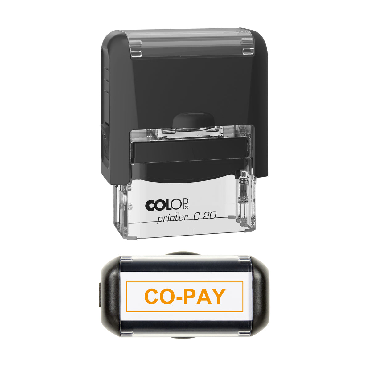 Co-Pay Stamp, COLOP C20, 37 x 12mm, orange ink