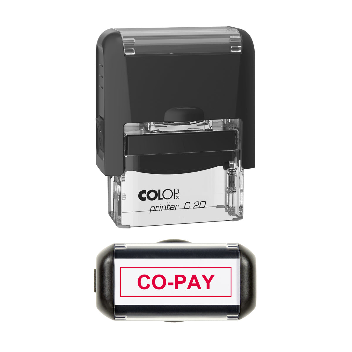 Co-Pay Stamp, COLOP C20, 37 x 12mm, red ink