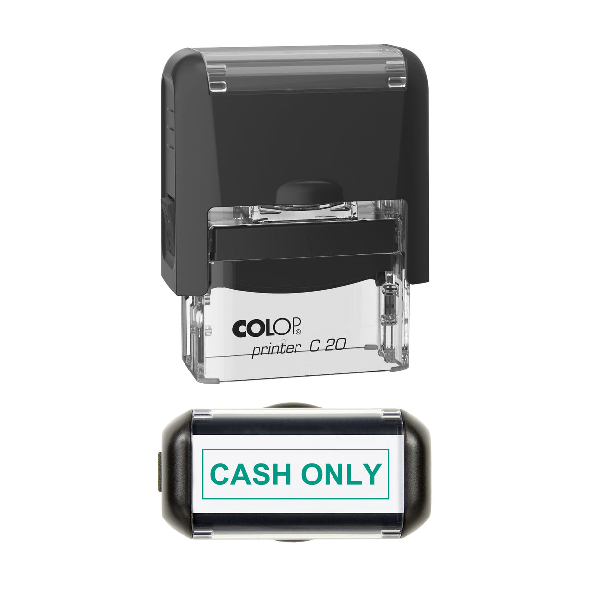 Cash Only Stamp, COLOP C20, 37 x 12mm, green ink
