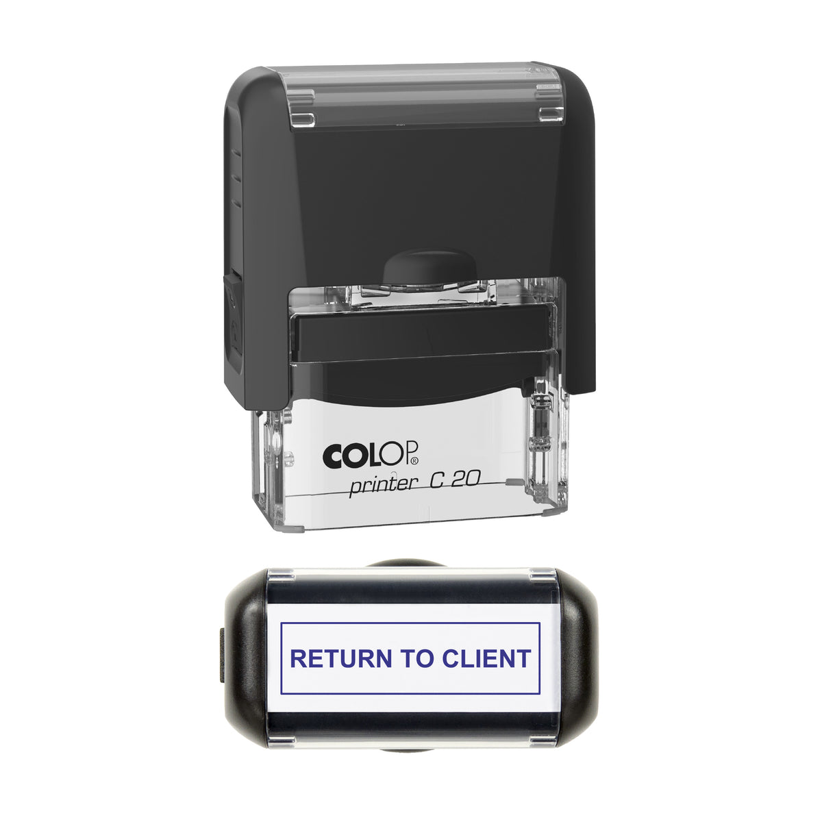 Return to Client Stamp, COLOP C20, 37 x 12mm, violet ink