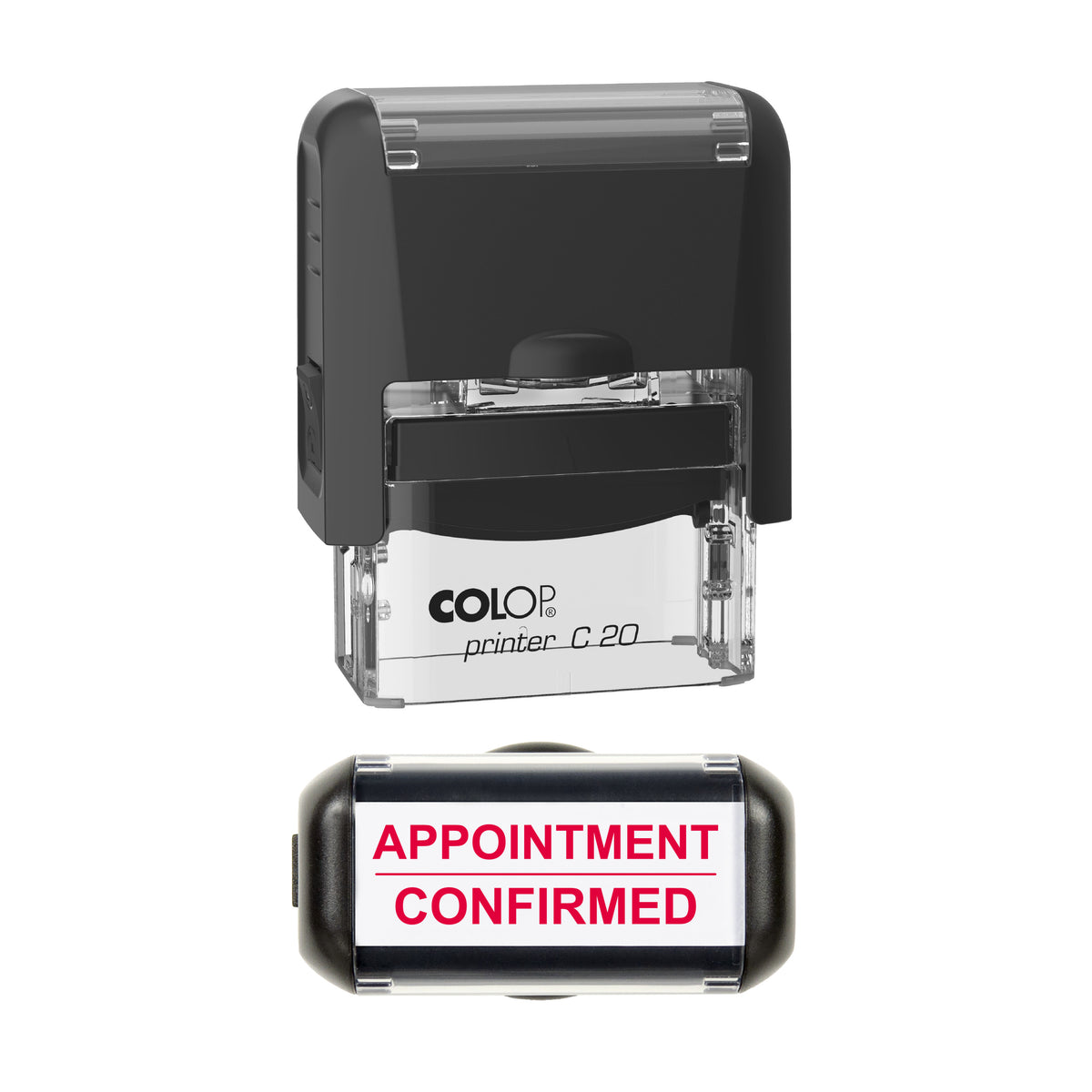 Appointment Confirmed Stamp, COLOP C20, 37 x 12mm, red ink