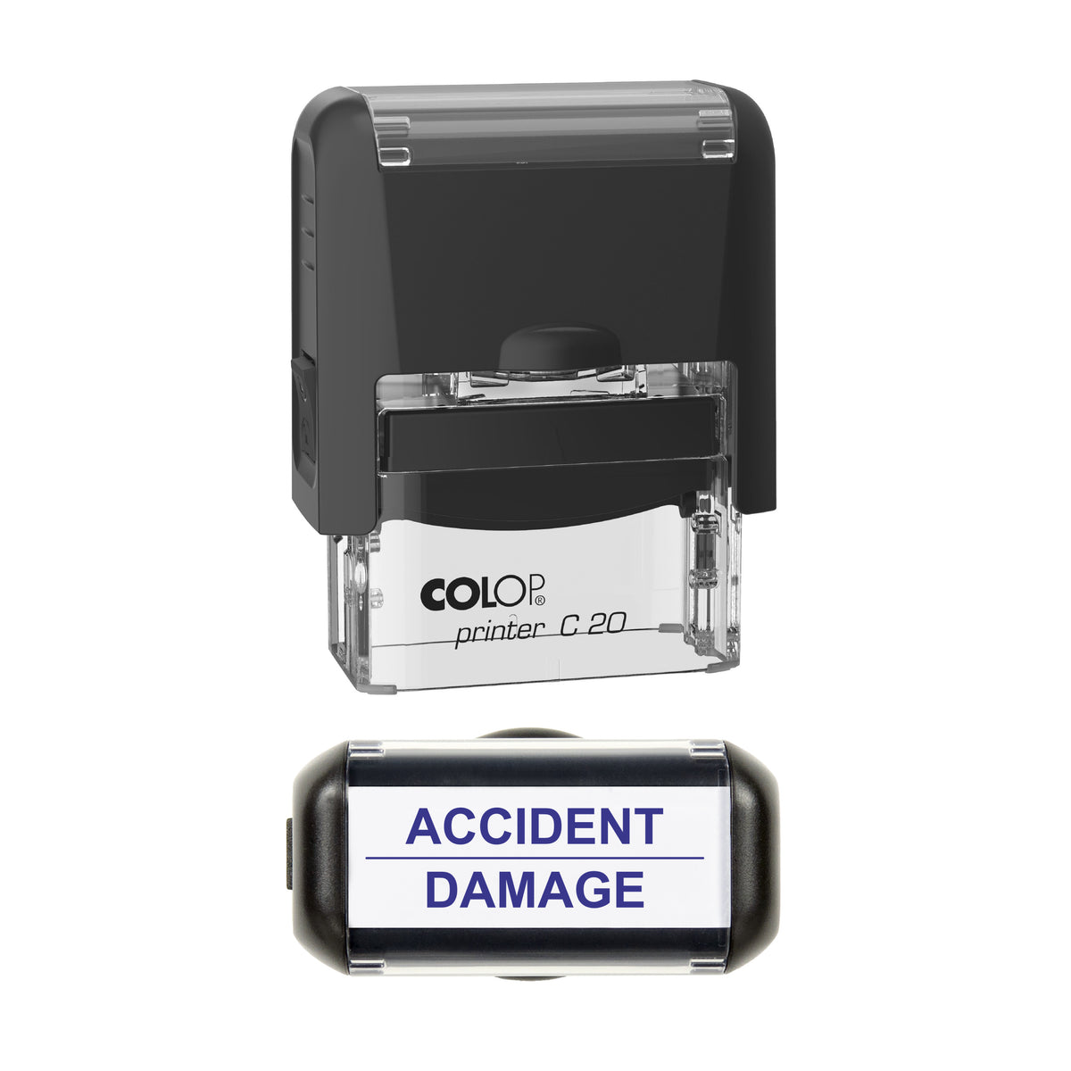 Accident Damage Vehicle Service Stamp, COLOP C20, 37 x 12mm, violet ink