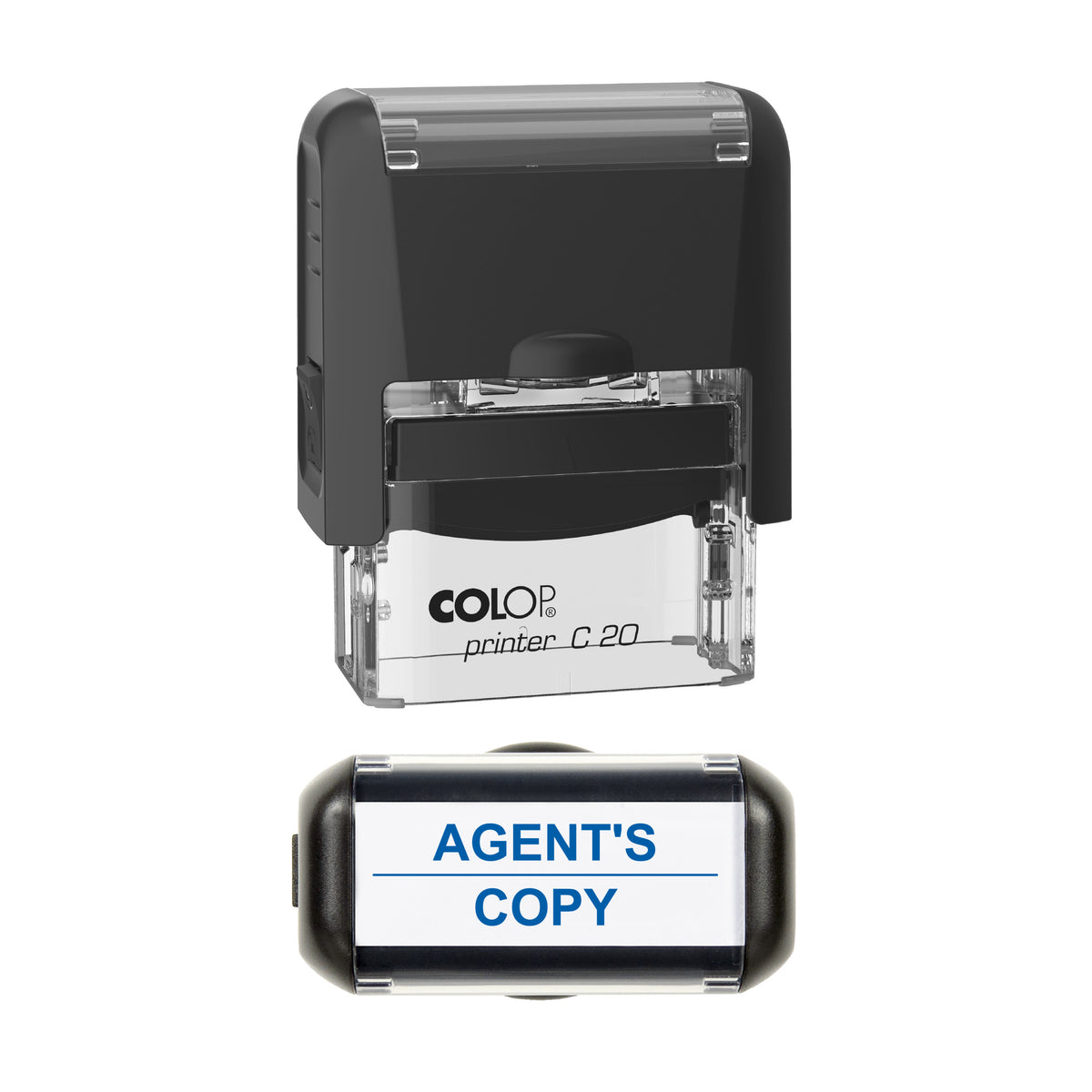 Agent's Copy Stamp, COLOP C20, 37 x 12mm, blue ink