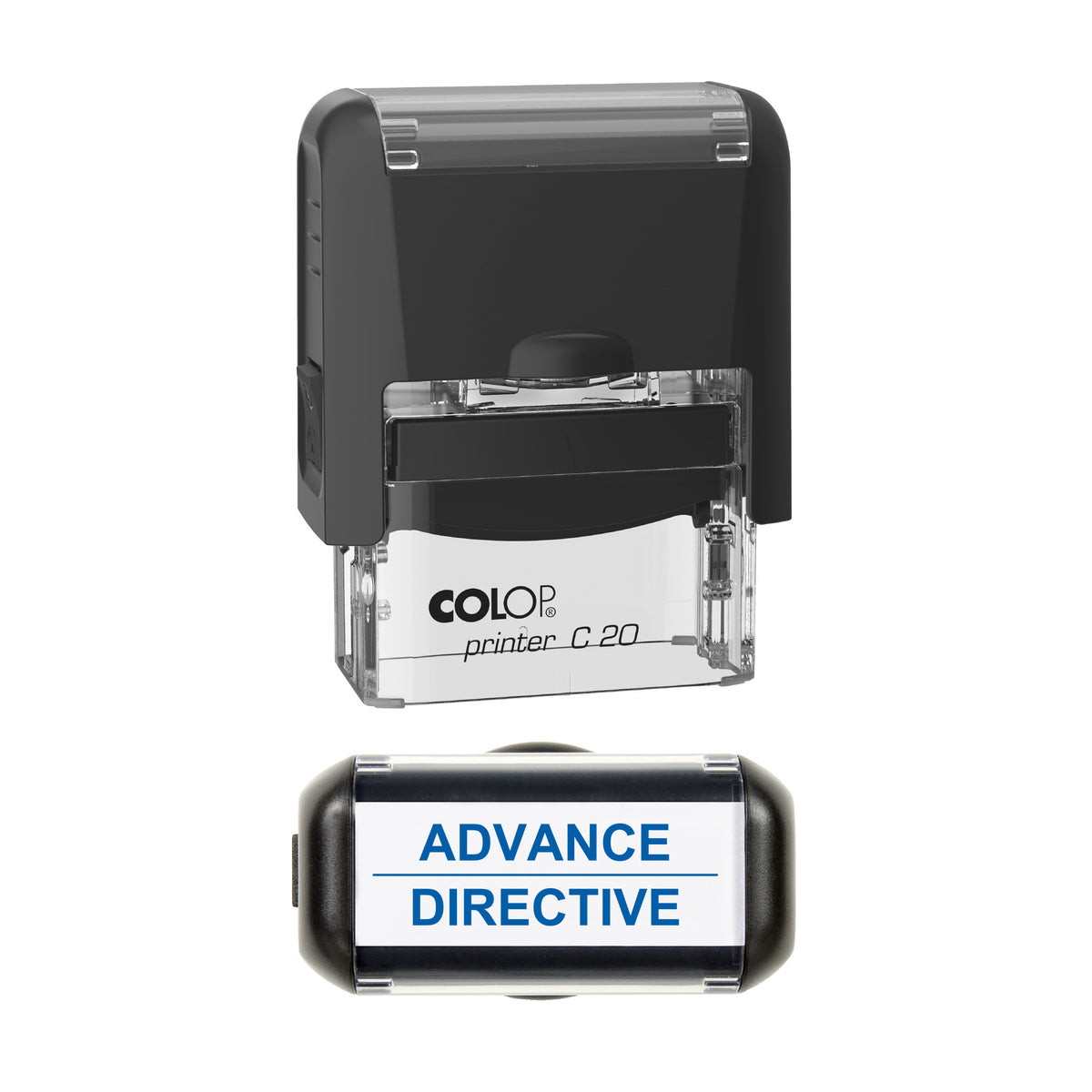 Advance Directive Stamp, COLOP C20, 37 x 12mm, blue ink