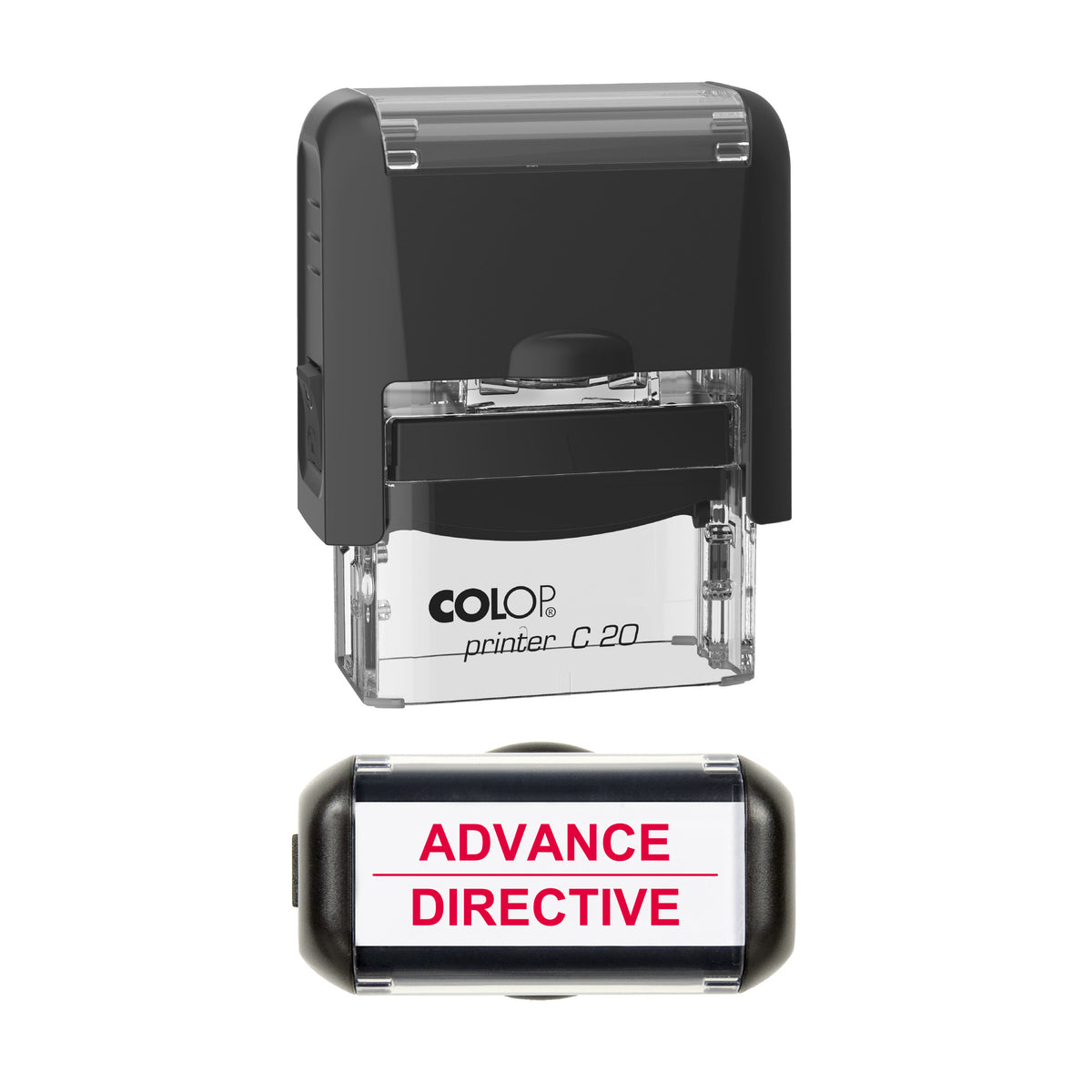 Advance Directive Stamp, COLOP C20, 37 x 12mm, red ink