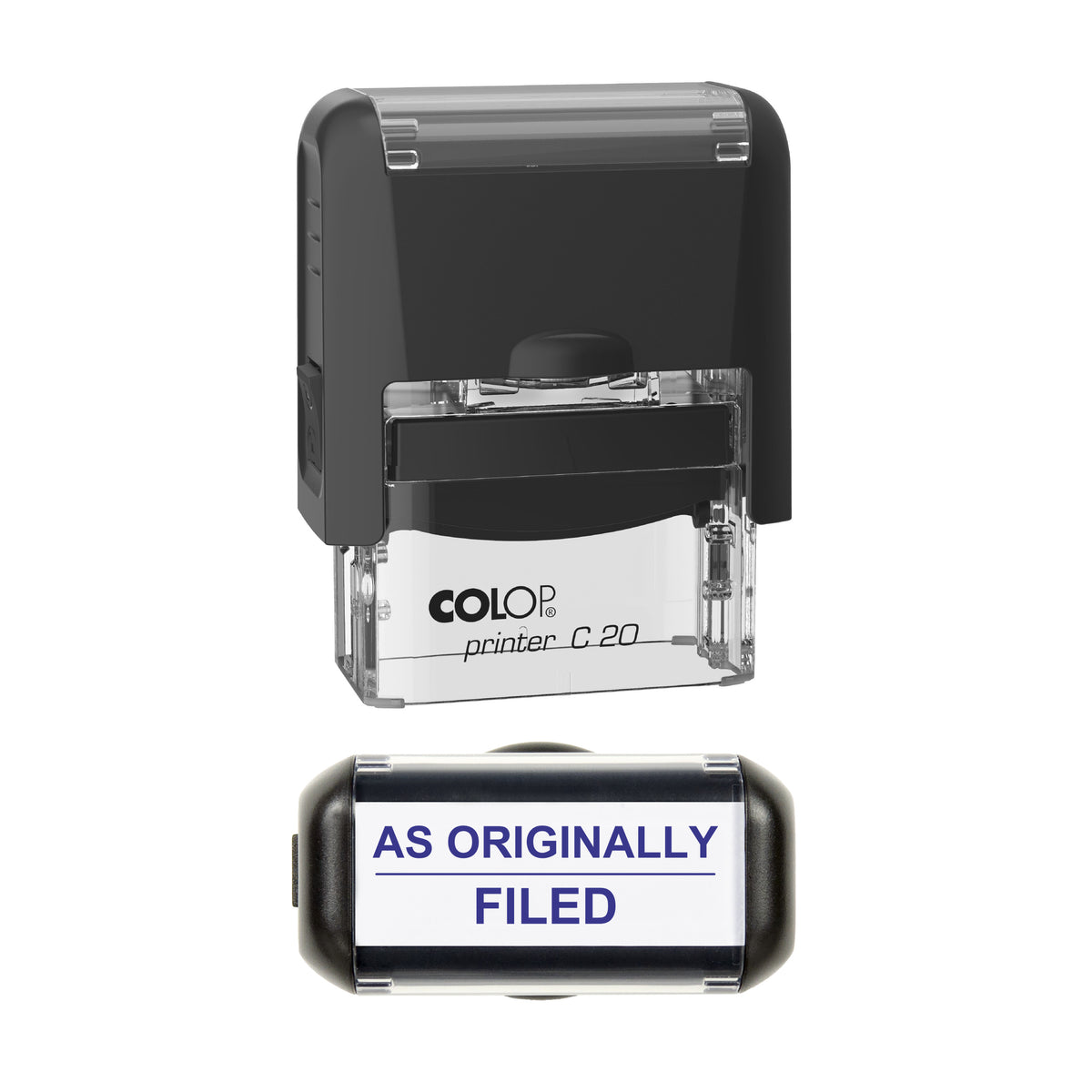 As Originally Filed Stamp, COLOP C20, 37 x 12mm, violet ink