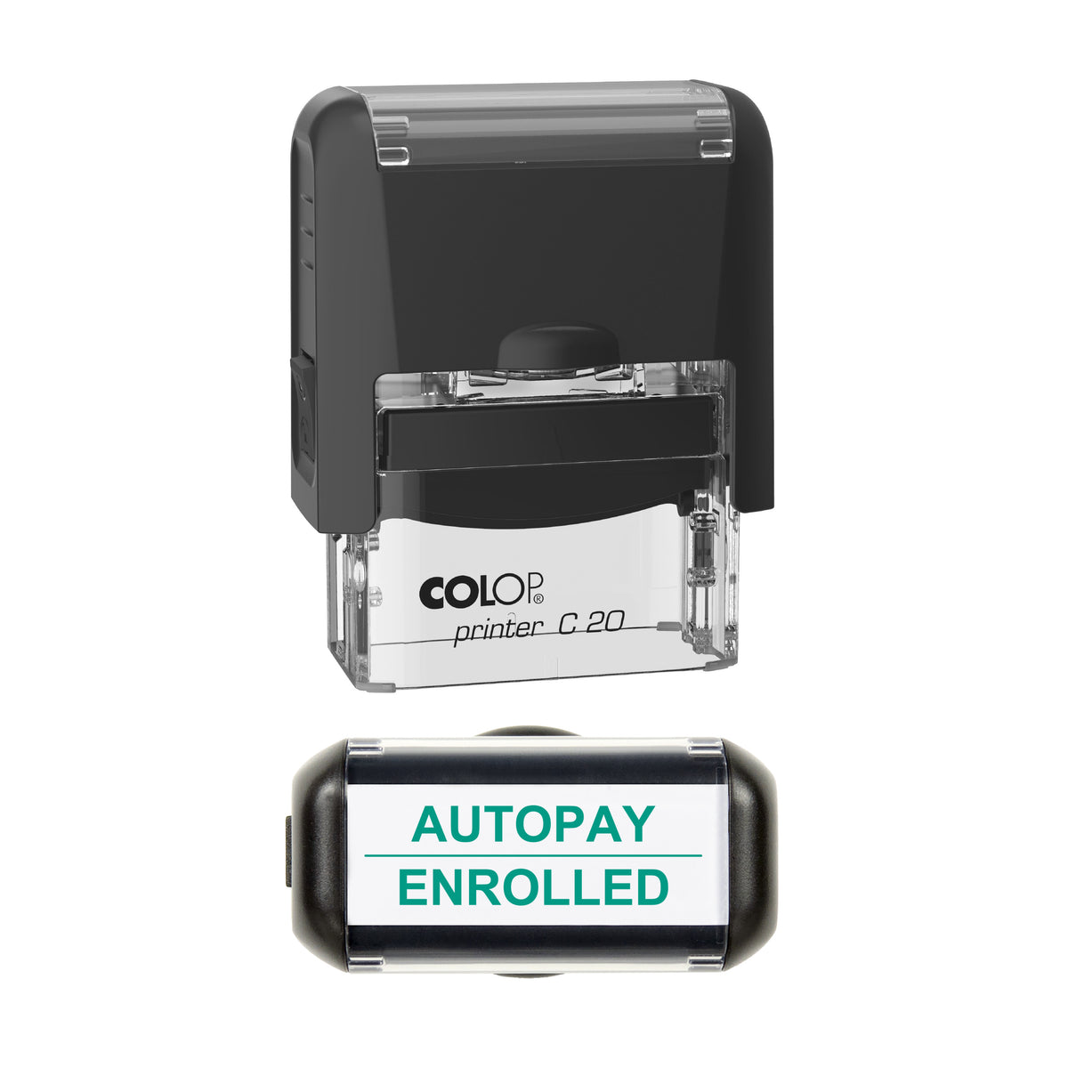 Autopay Enrolled Stamp, COLOP C20, 37 x 12mm, green ink