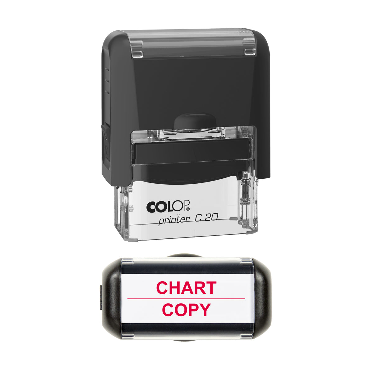Chart Copy Stamp, COLOP C20, 37 x 12mm, red ink