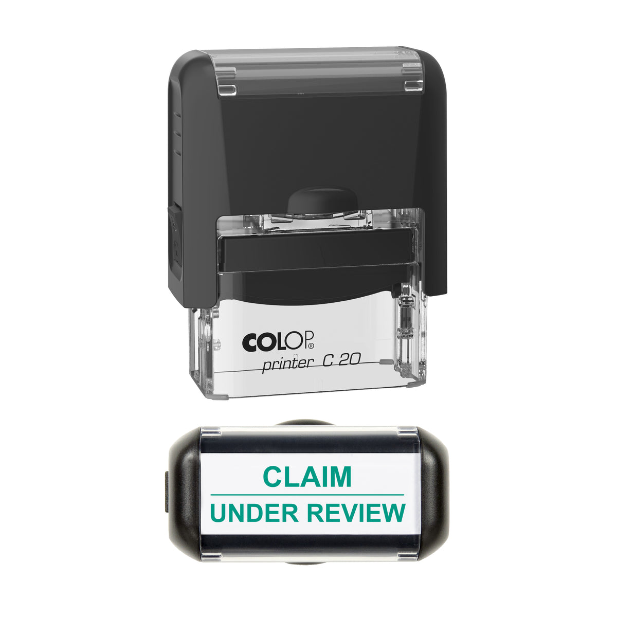 Claim Under Review Stamp, COLOP C20, 37 x 12mm, green ink