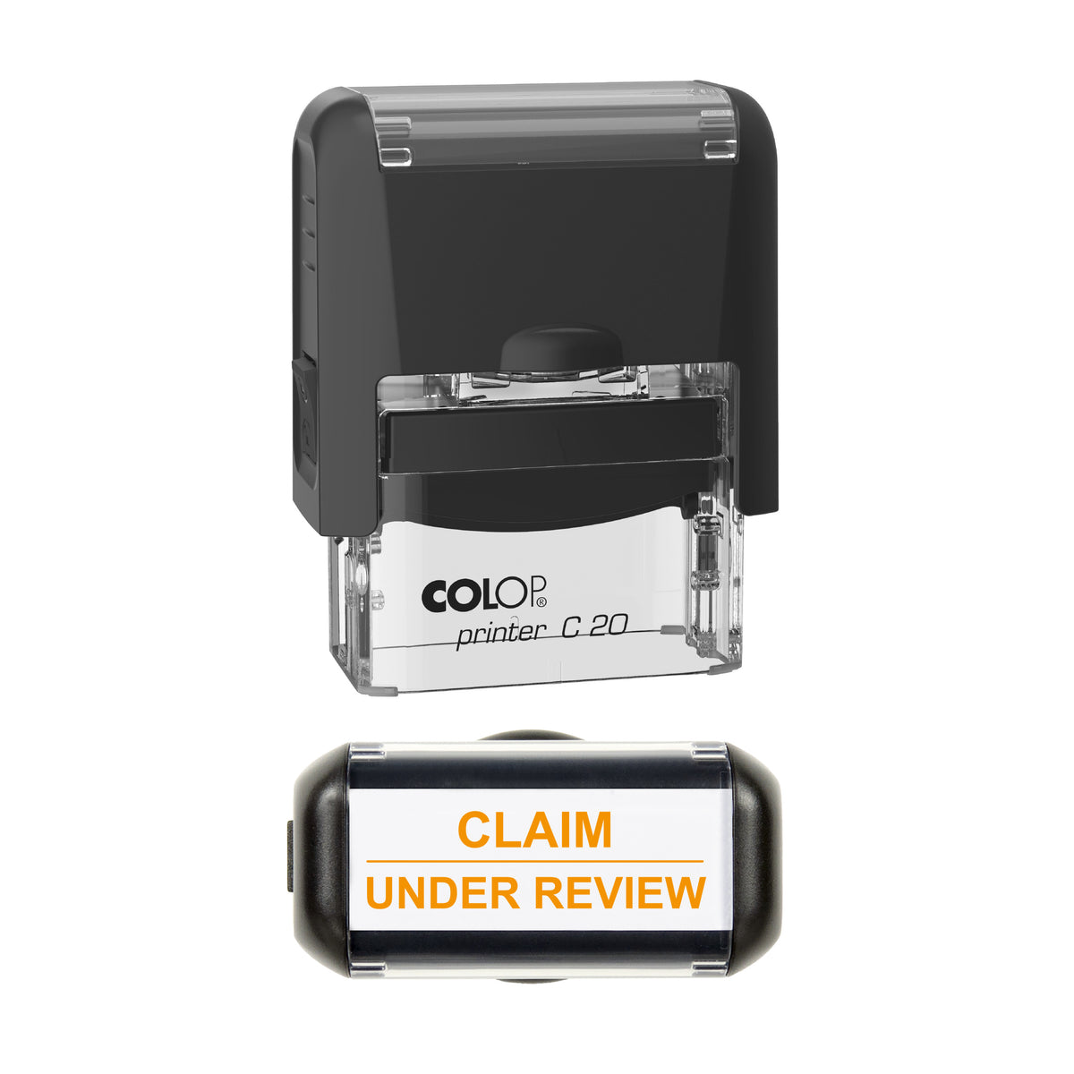 Claim Under Review Stamp, COLOP C20, 37 x 12mm, orange ink