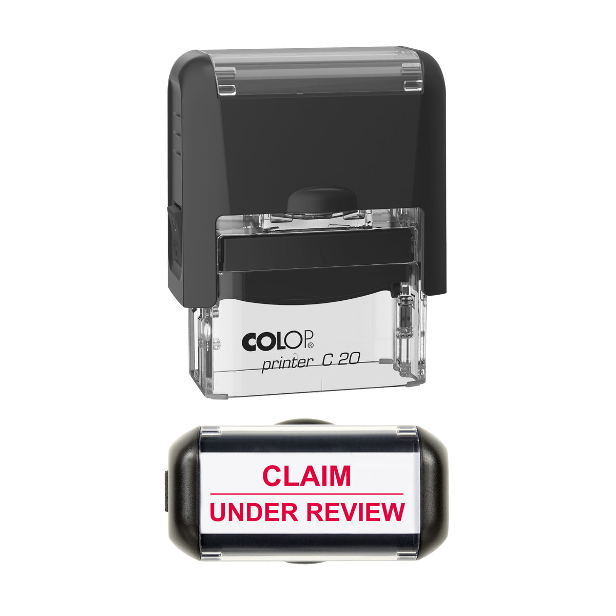 Claim Under Review Stamp, COLOP C20, 37 x 12mm, red ink