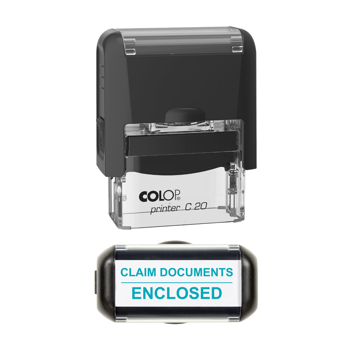 Claim Documents Enclosed Stamp, COLOP C20, 37 x 12mm, mint ink