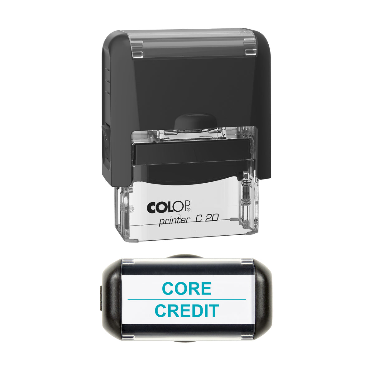Core Credit Vehicle Service Stamp, COLOP C20, 37 x 12mm, mint ink