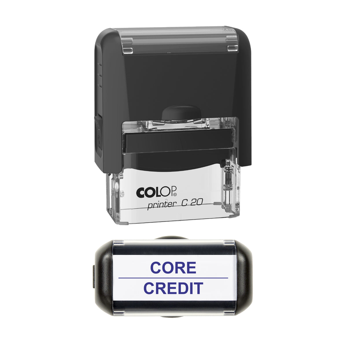 Core Credit Vehicle Service Stamp, COLOP C20, 37 x 12mm, violet ink