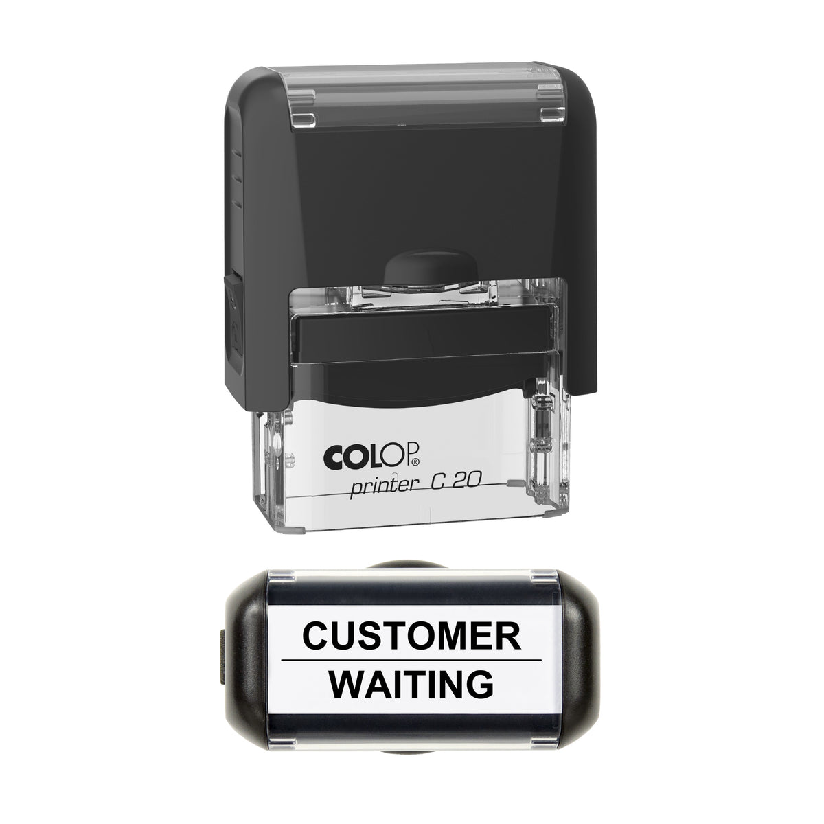 Customer Waiting Vehicle Service Stamp, COLOP C20, 37 x 12mm, black ink