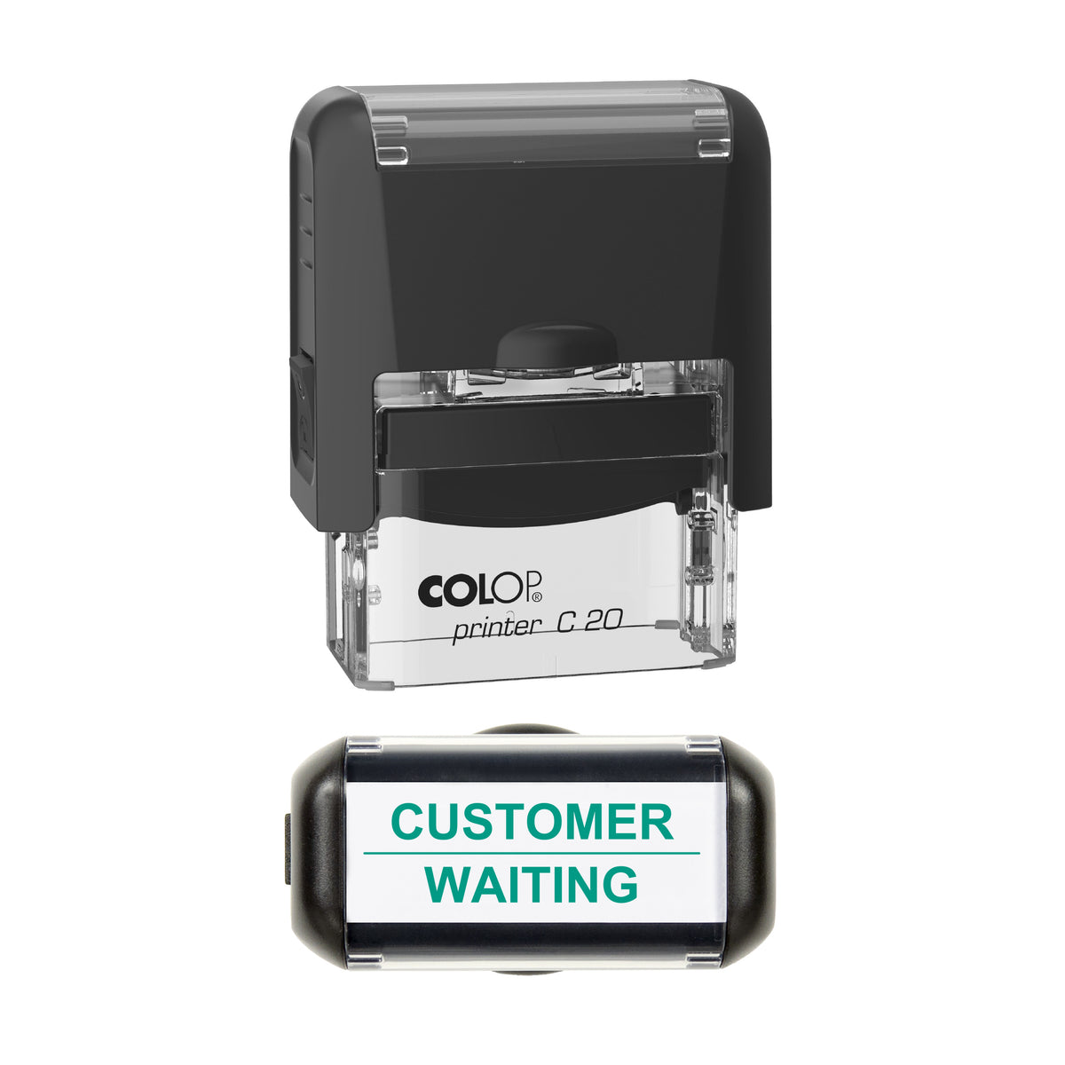 Customer Waiting Vehicle Service Stamp, COLOP C20, 37 x 12mm, green ink