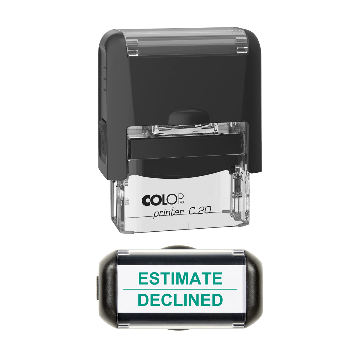 Estimate Declined Vehicle Service Stamp, COLOP C20, 37 x 12mm, green ink
