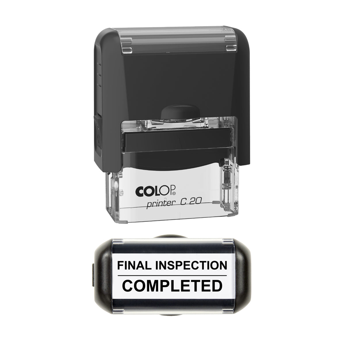 Final Inspection Completed Vehicle Service Stamp, COLOP C20, 37 x 12mm, black ink