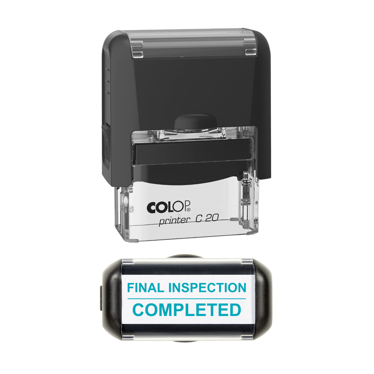 Final Inspection Completed Vehicle Service Stamp, COLOP C20, 37 x 12mm, mint ink