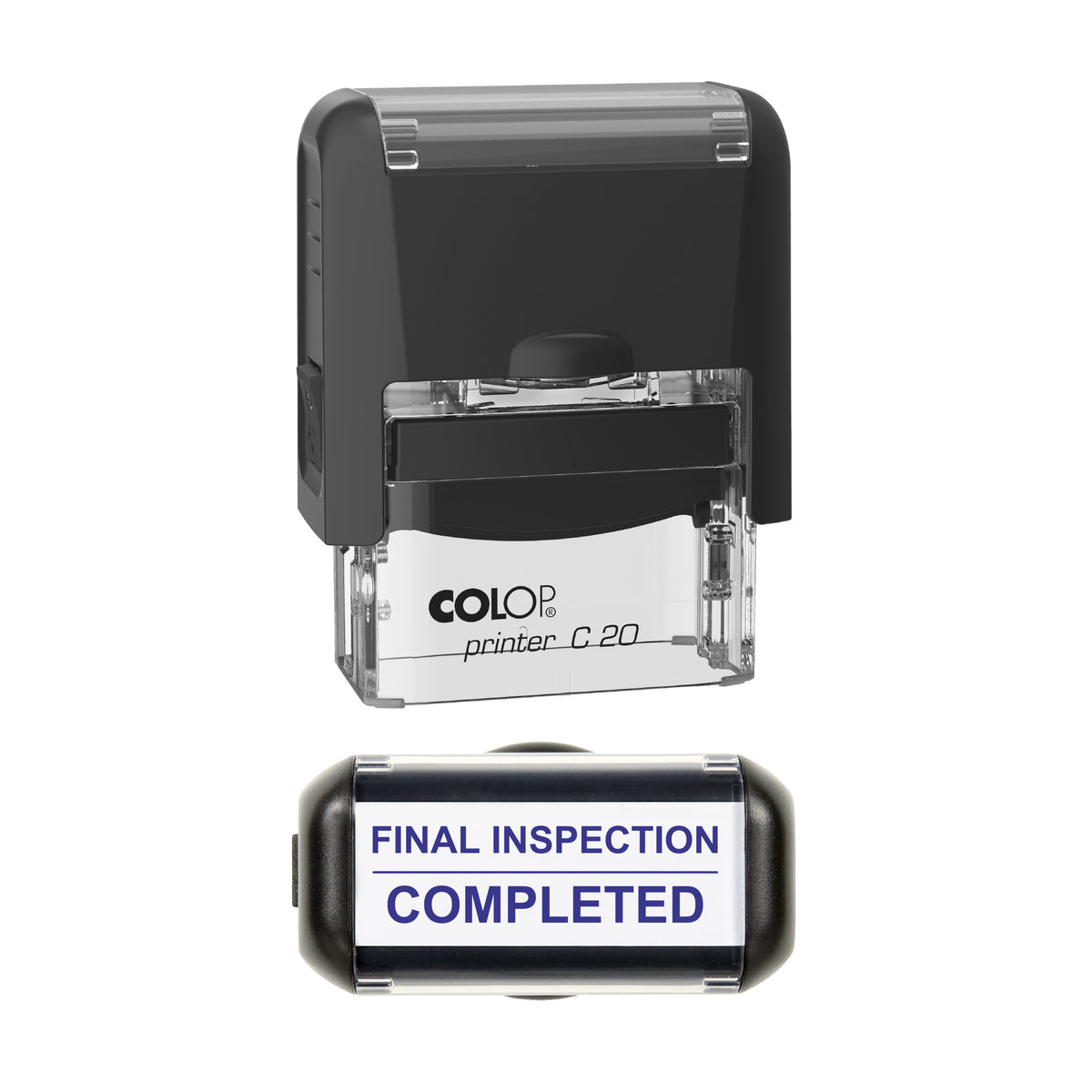 Final Inspection Completed Vehicle Service Stamp, COLOP C20, 37 x 12mm, violet ink