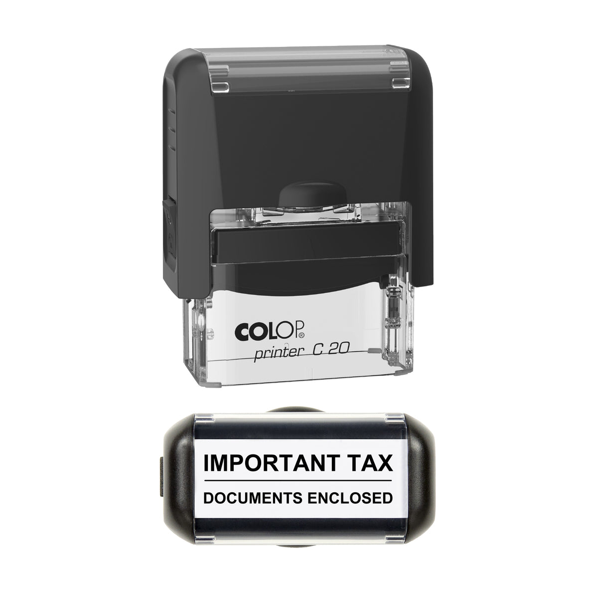 Important Tax Documents Enclosed Stamp, COLOP C20, 37 x 12mm, black ink