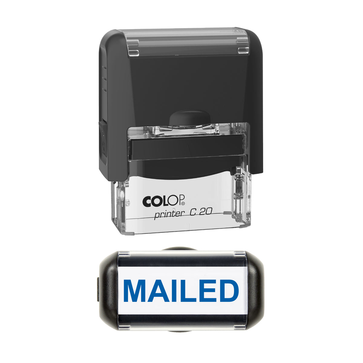 Mailed Stamp, COLOP C20, 37 x 12mm, blue ink
