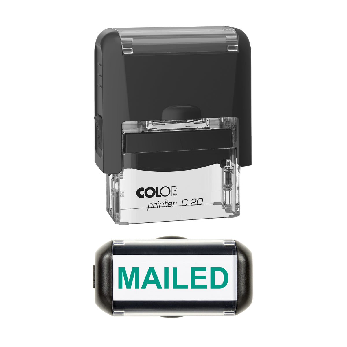 Mailed Stamp, COLOP C20, 37 x 12mm, green ink