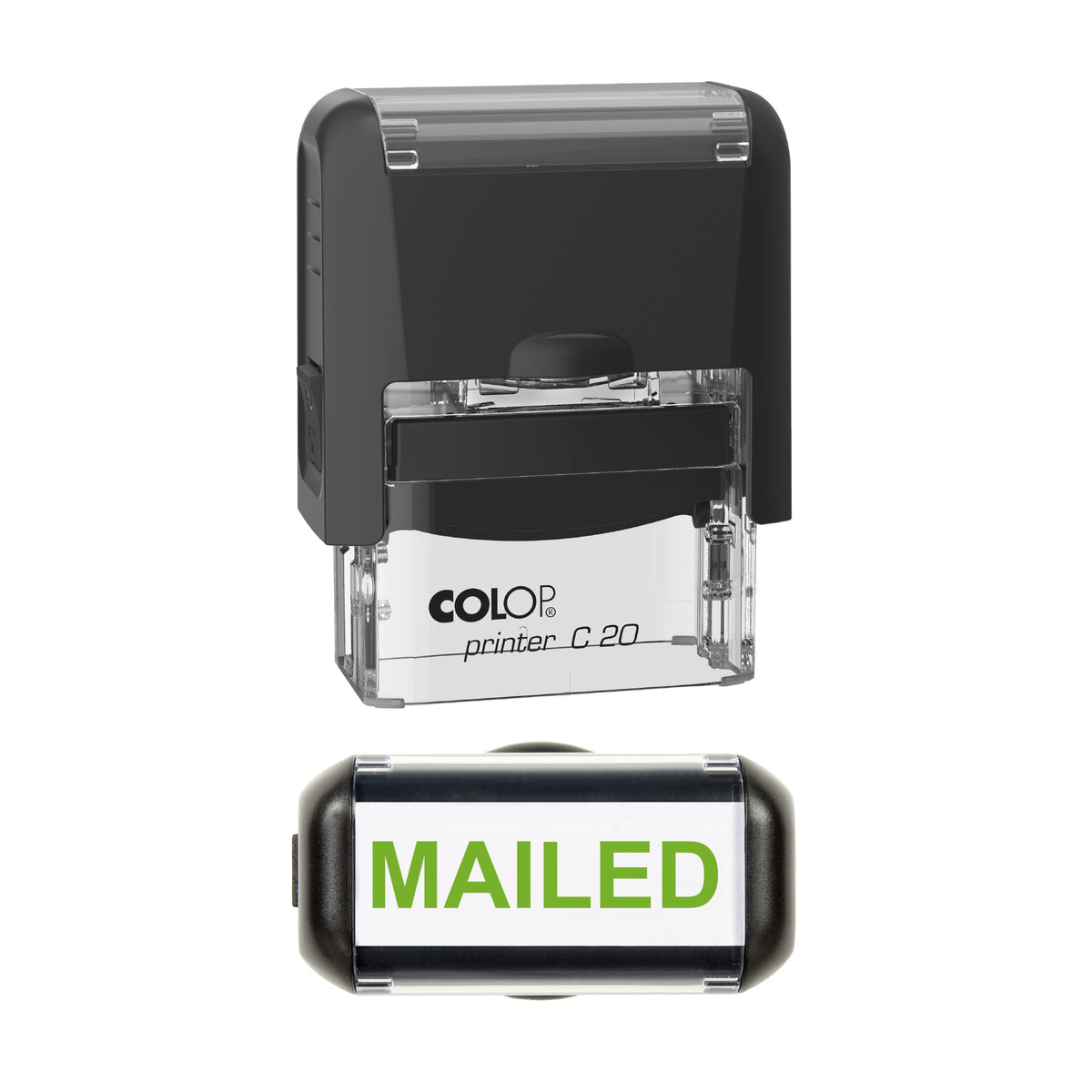 Mailed Stamp, COLOP C20, 37 x 12mm, light_green ink