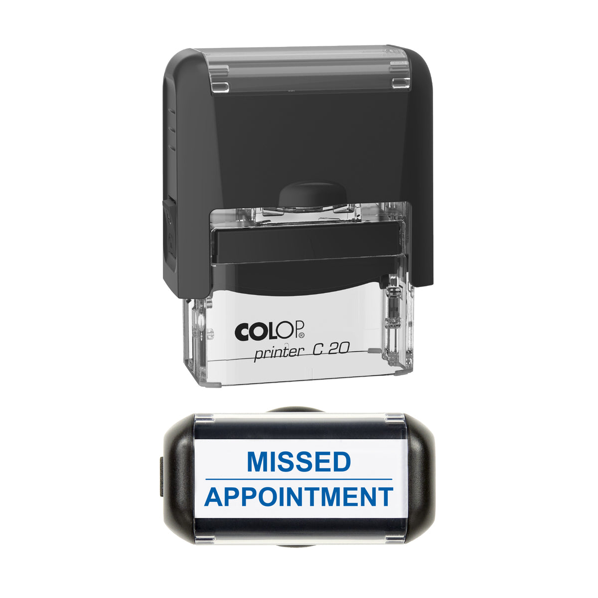 Missed Appointment Stamp, COLOP C20, 37 x 12mm, blue ink