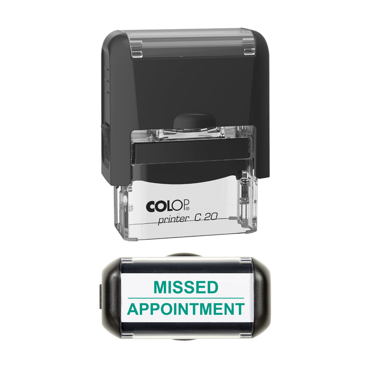 Missed Appointment Stamp, COLOP C20, 37 x 12mm, green ink