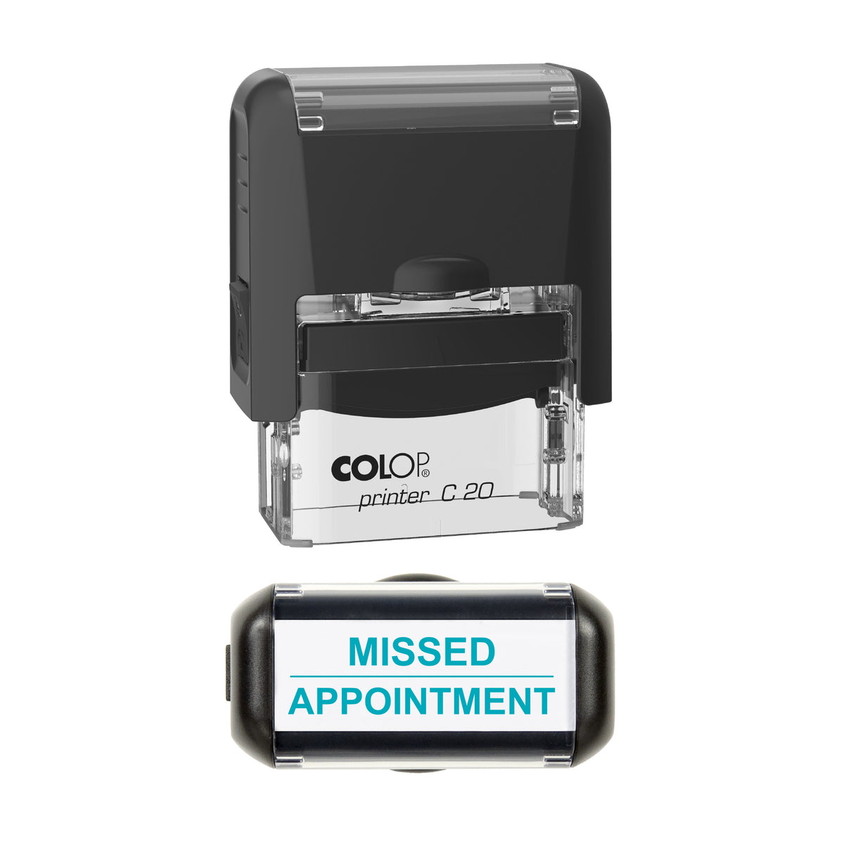 Missed Appointment Stamp, COLOP C20, 37 x 12mm, mint ink