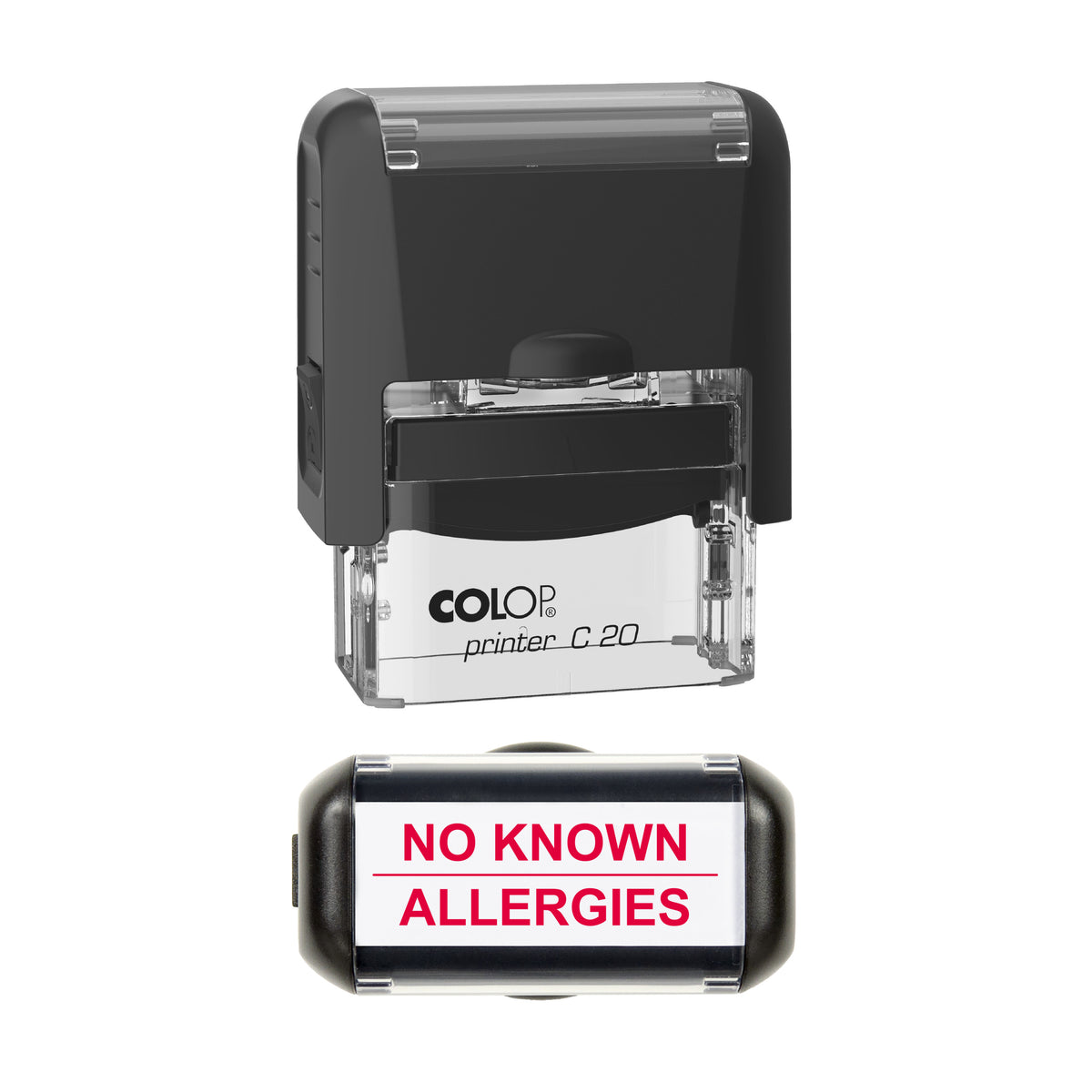 No Known Allergies Stamp, COLOP C20, 37 x 12mm, red ink