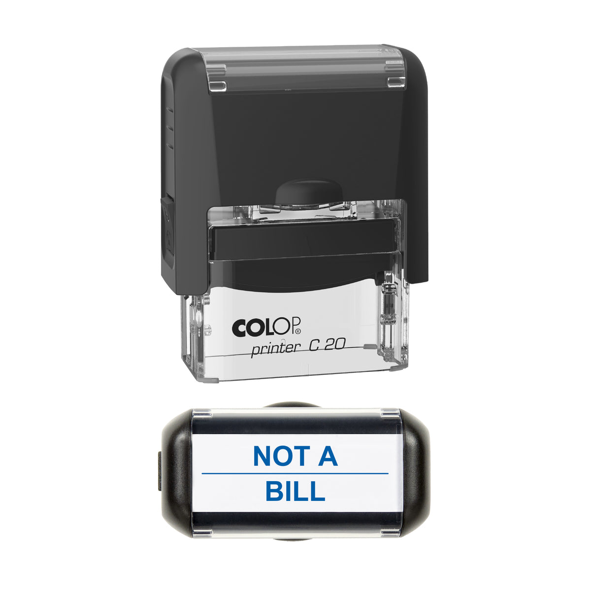 Not A Bill Stamp, COLOP C20, 37 x 12mm, blue ink