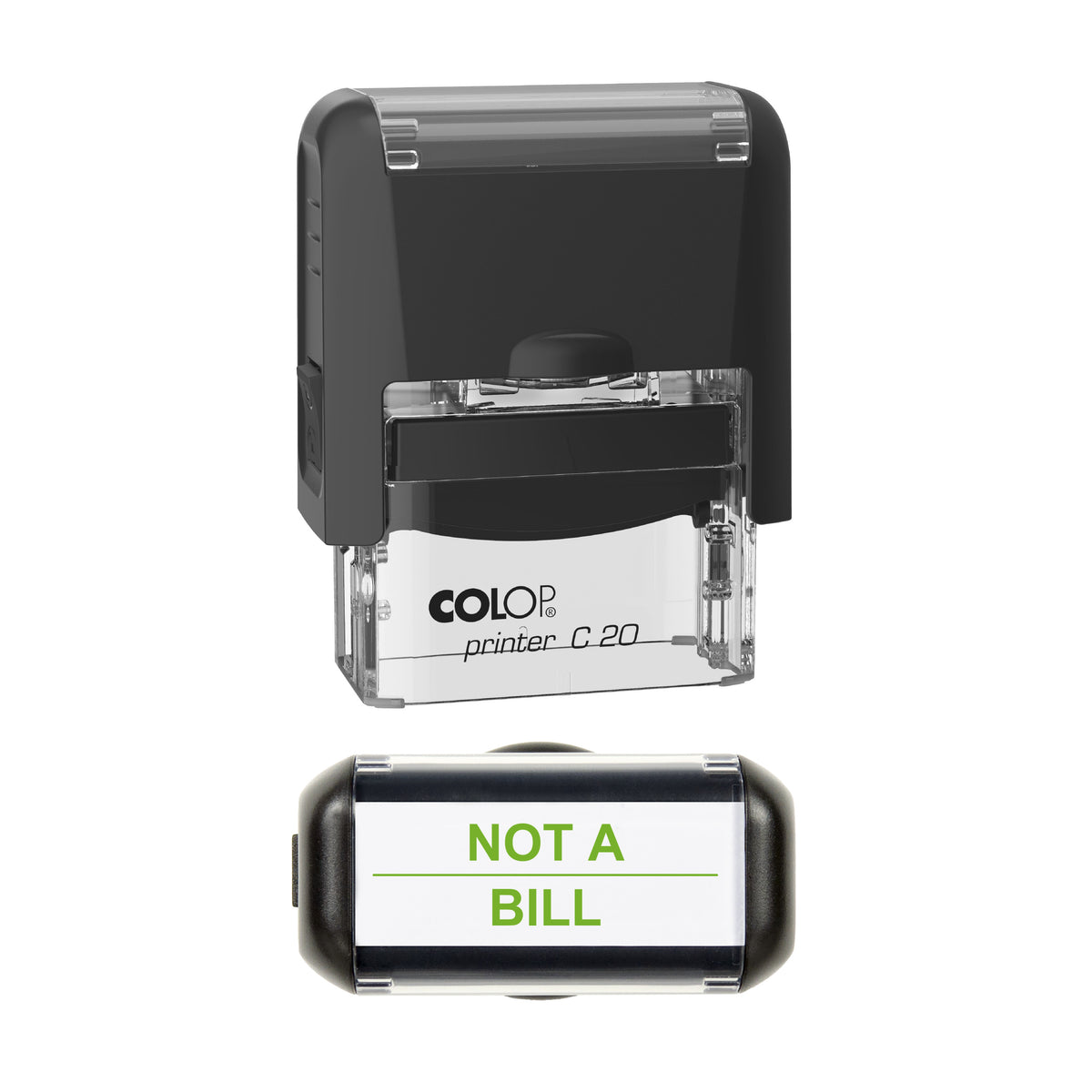 Not A Bill Stamp, COLOP C20, 37 x 12mm, light_green ink