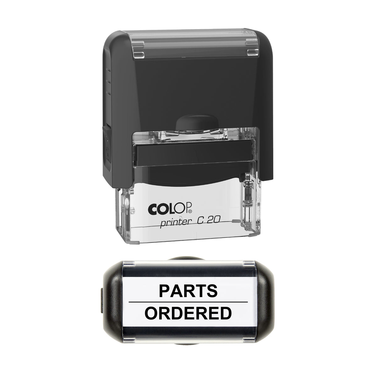 Parts Ordered Vehicle Service Stamp, COLOP C20, 37 x 12mm, black ink