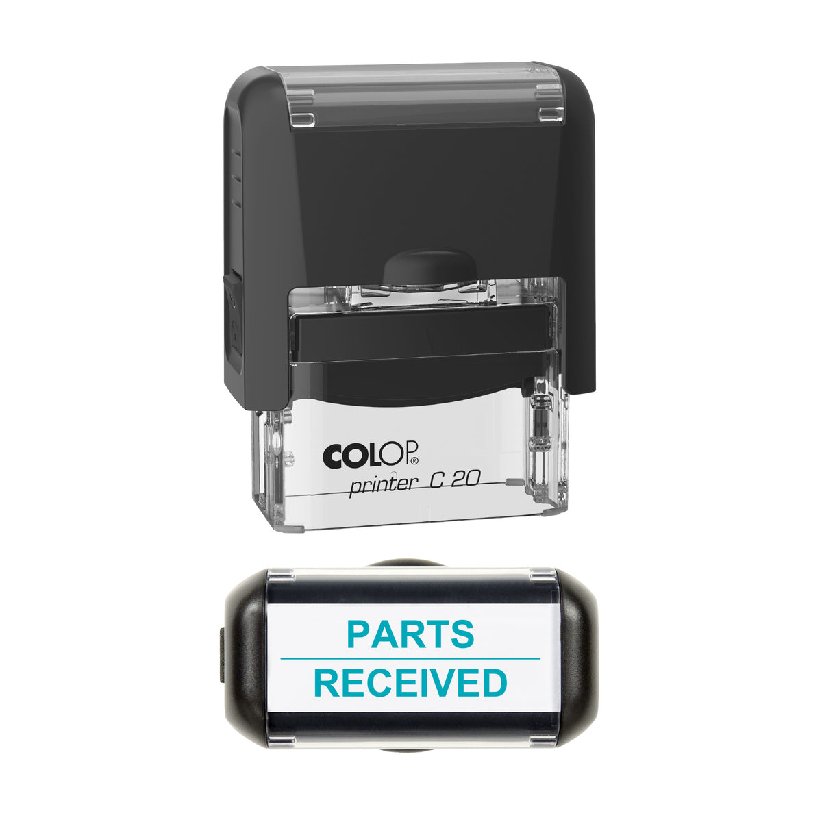 Parts Received Vehicle Service Stamp, COLOP C20, 37 x 12mm, mint ink