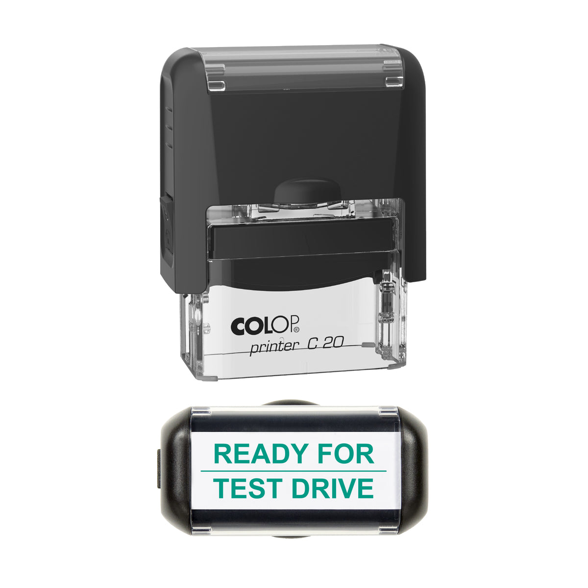 Ready For Test Drive Vehicle Service Stamp, COLOP C20, 37 x 12mm, green ink