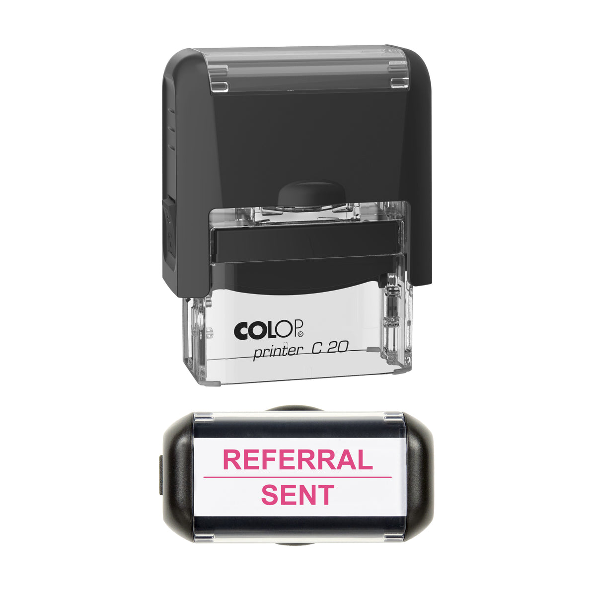 Referral Sent Stamp, COLOP C20, 37 x 12mm, soft_pink ink