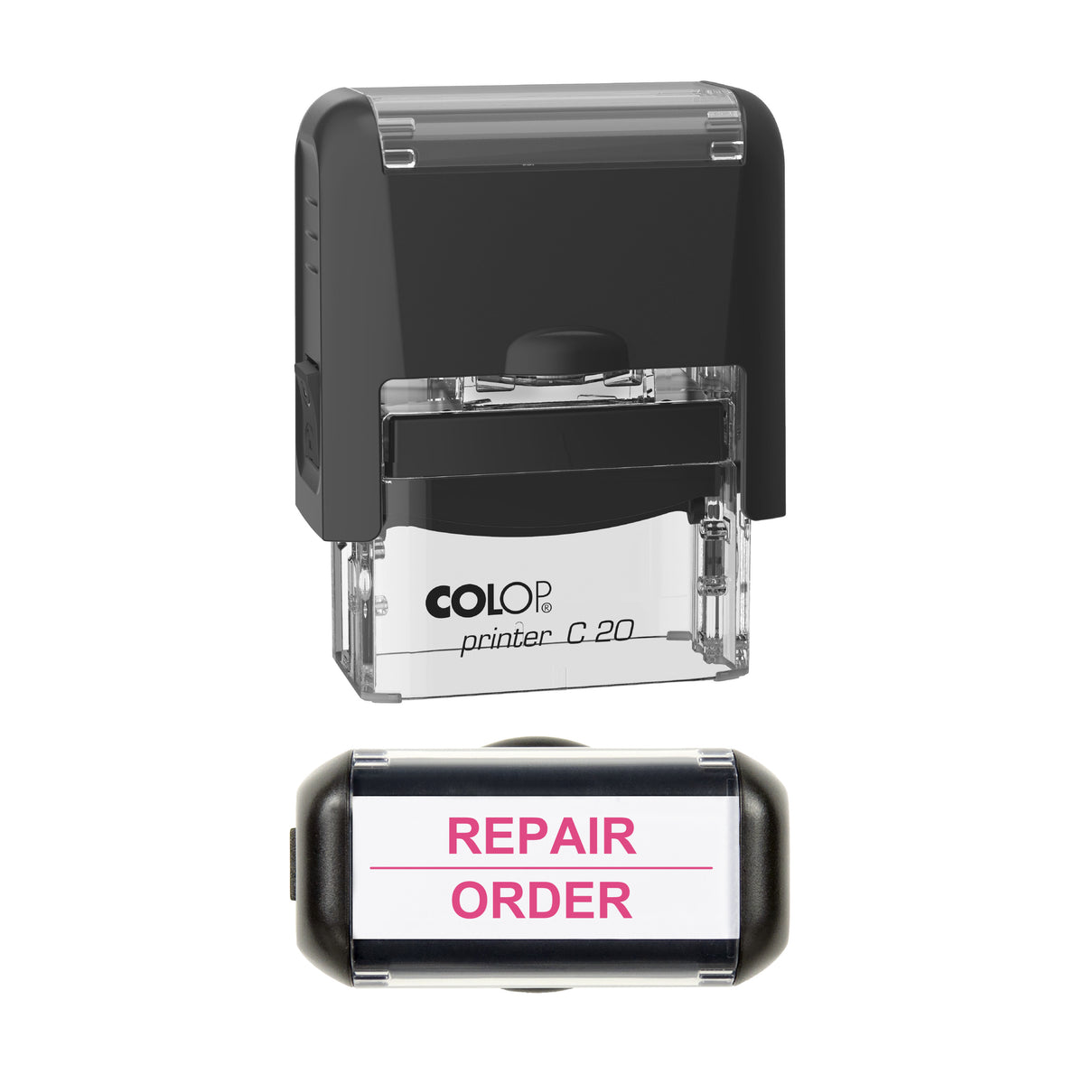 Repair Order Vehicle Service Stamp, COLOP C20, 37 x 12mm, soft_pink ink